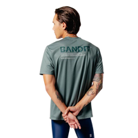 Bandit Running Drift™ Graphic Performance Tee "Warped Bandit" - Slate Green 