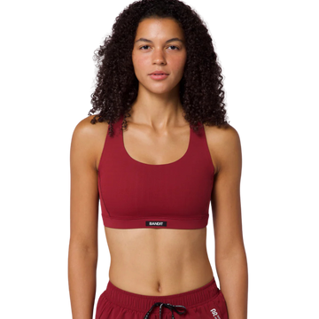 Bandit Running Gridlock Scoop Neck Run Bra - Currant