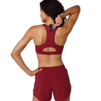 Bandit Running Gridlock Scoop Neck Run Bra - Currant