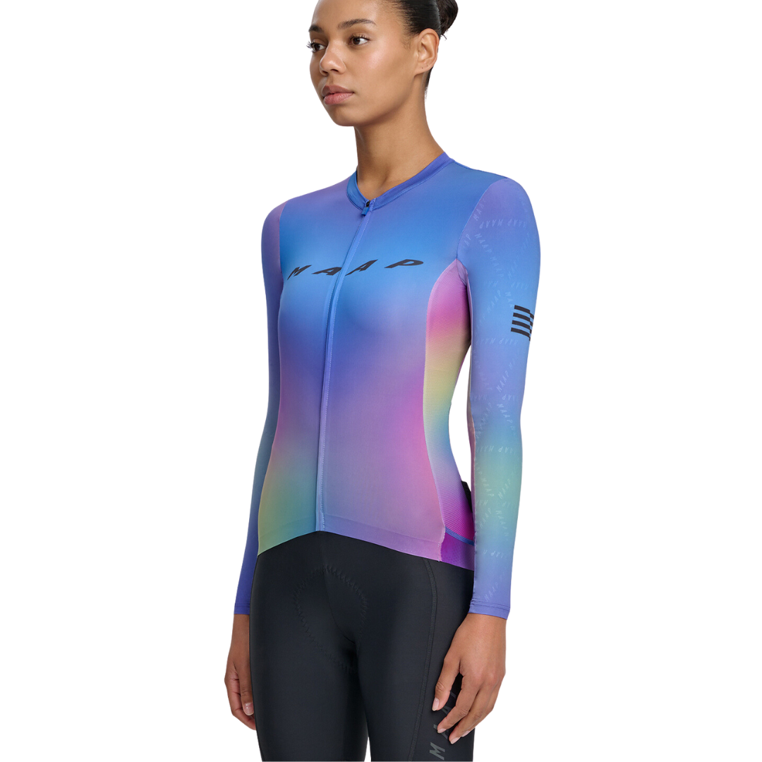 MAAP - Women's Blurred Out Pro Hex LS Jersey 2.0 - Blue Mix